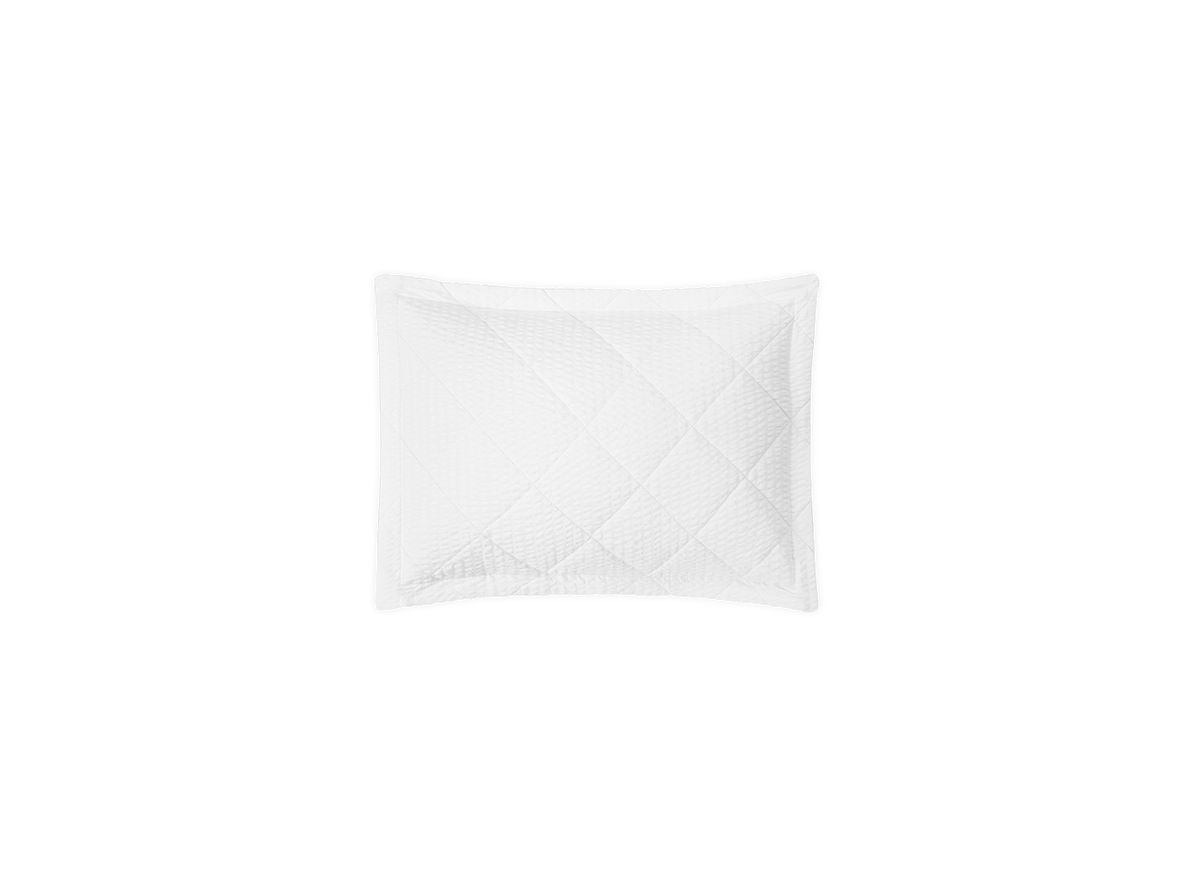 Matteo Sham in White, Quilted Boudoir 12" W x 16" L, plus 1" flange