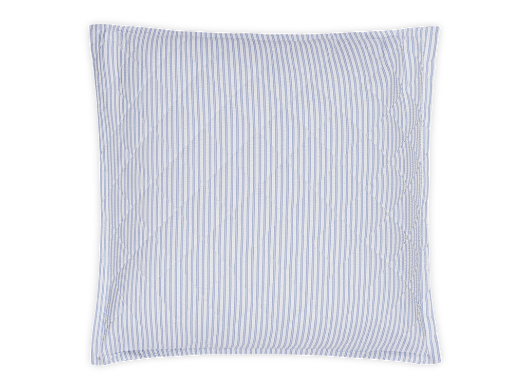 Matteo Sham in Azure, Quilted Euro 27" W x 27" L, plus 1" flange