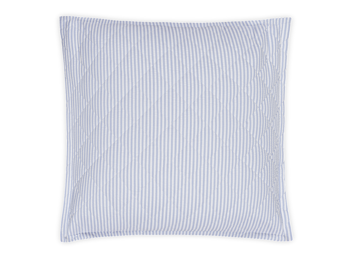 Matteo Sham in Azure, Quilted Euro 27" W x 27" L, plus 1" flange