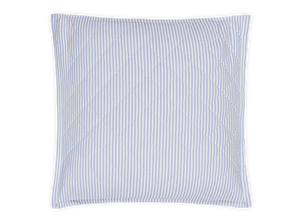 Matteo Sham in Azure, Quilted Euro 27" W x 27" L, plus 1" flange