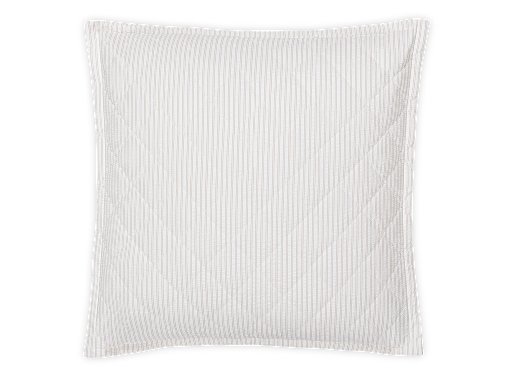 Matteo Sham in Natural, Quilted Euro 27" W x 27" L, plus 1" flange