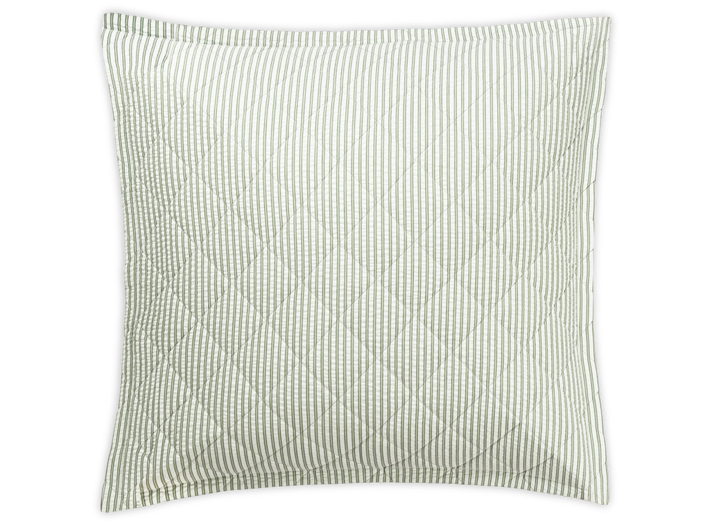 Matteo Sham in Palm, Quilted Euro 27" W x 27" L, plus 1" flange