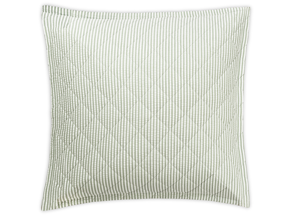 Matteo Sham in Palm, Quilted Euro 27" W x 27" L, plus 1" flange