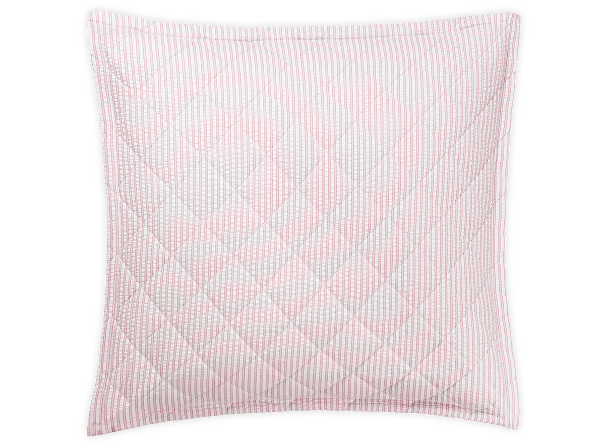 Matteo Sham in Pink, Quilted Euro 27" W x 27" L, plus 1" flange