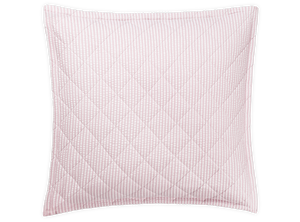 Matteo Sham in Pink, Quilted Euro 27" W x 27" L, plus 1" flange