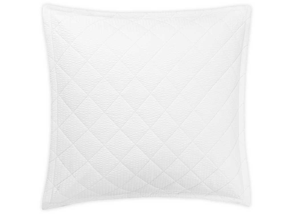 Matteo Sham in White, Quilted Euro 27" W x 27" L, plus 1" flange