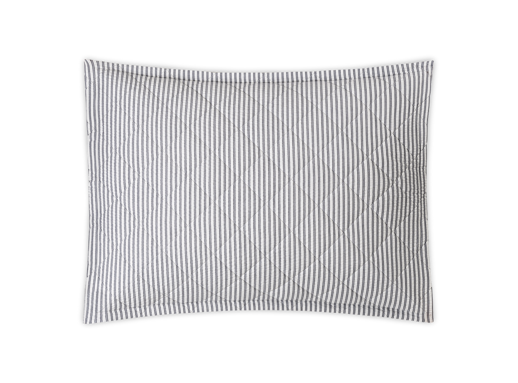 Matteo Sham in Deep Navy, Quilted Standard 21" W x 27" L, plus 1" flange
