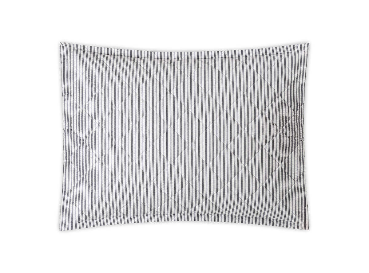 Matteo Sham in Deep Navy, Quilted Standard 21" W x 27" L, plus 1" flange