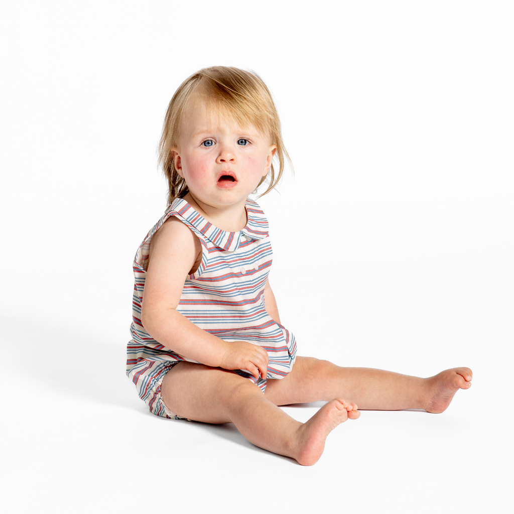 Baby Vintage Stripe Bubble Romper