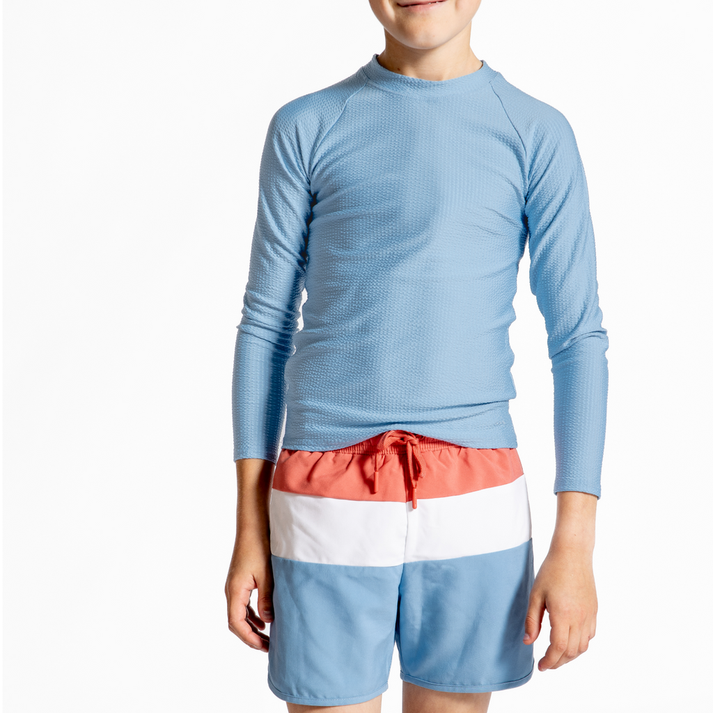 Surfside Blue Seersucker Rashguard