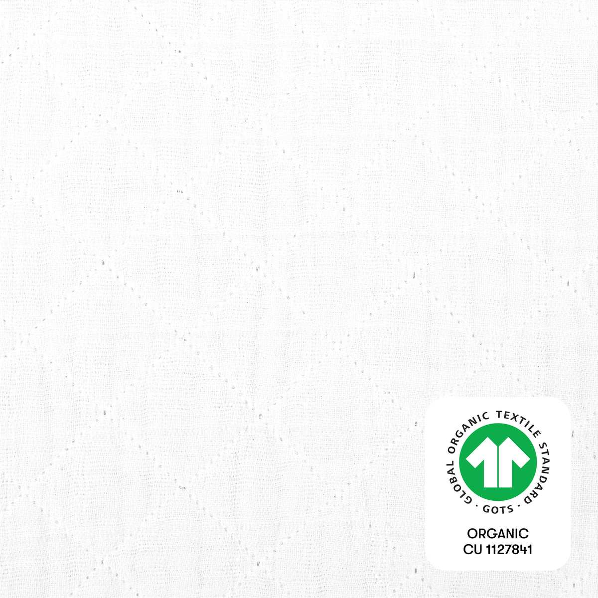 Quilted Changing Pad Cover in GOTS Certified Organic Muslin Cotton in White