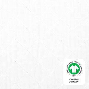 Quilted Changing Pad Cover in GOTS Certified Organic Muslin Cotton in White