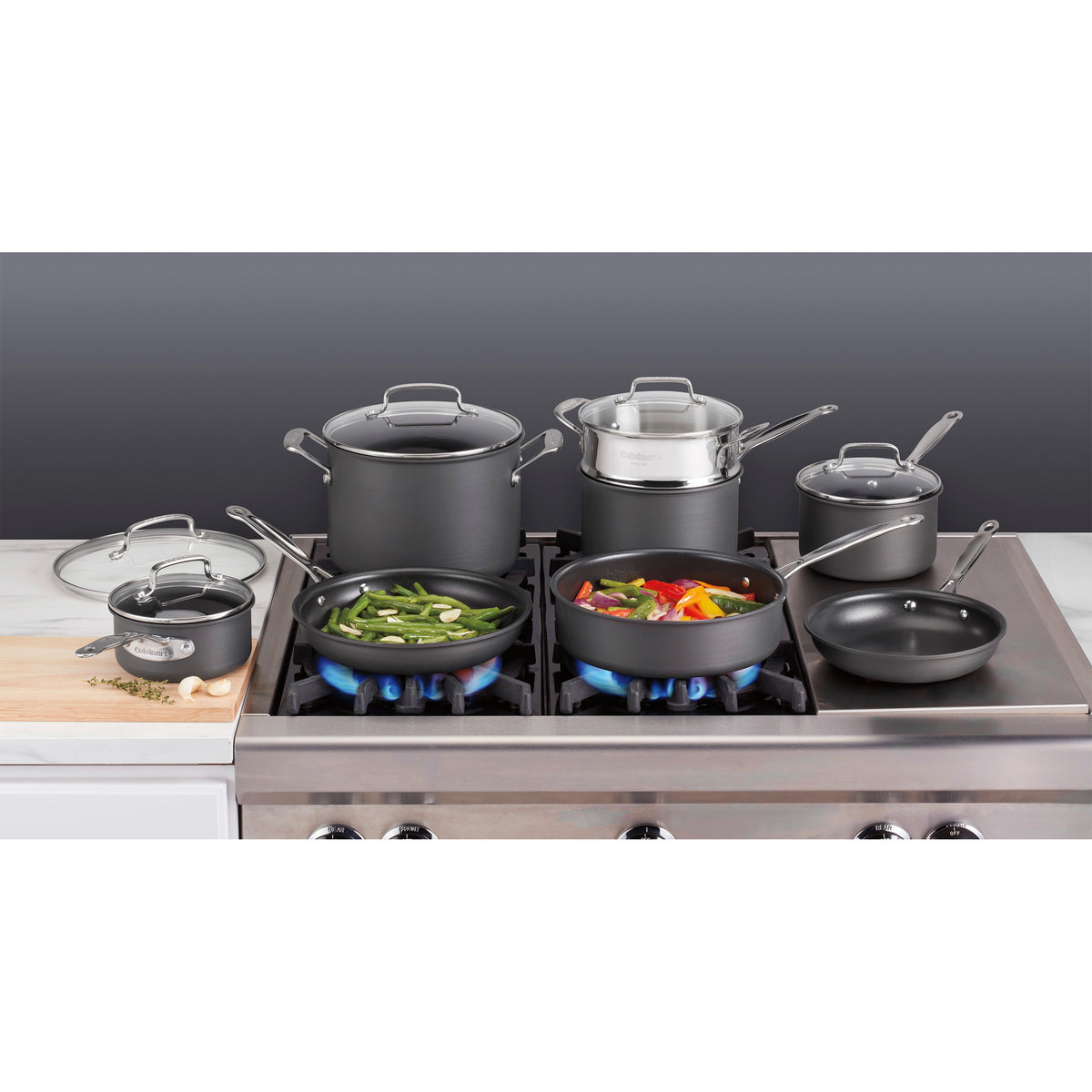 Chef's Classic® Nonstick Hard Anodized Cookware 13-Piece Set in Black