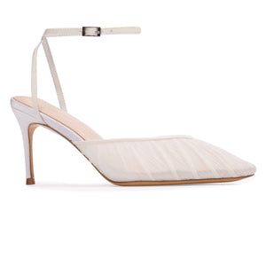 Melody 80 Pump in White Tulle