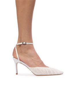 Melody 80 Pump in White Tulle