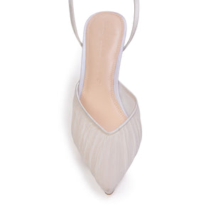 Melody 80 Pump in White Tulle