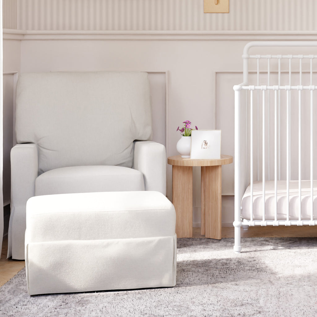 Crawford Gliding Ottoman in Performance Cream Eco-Weave