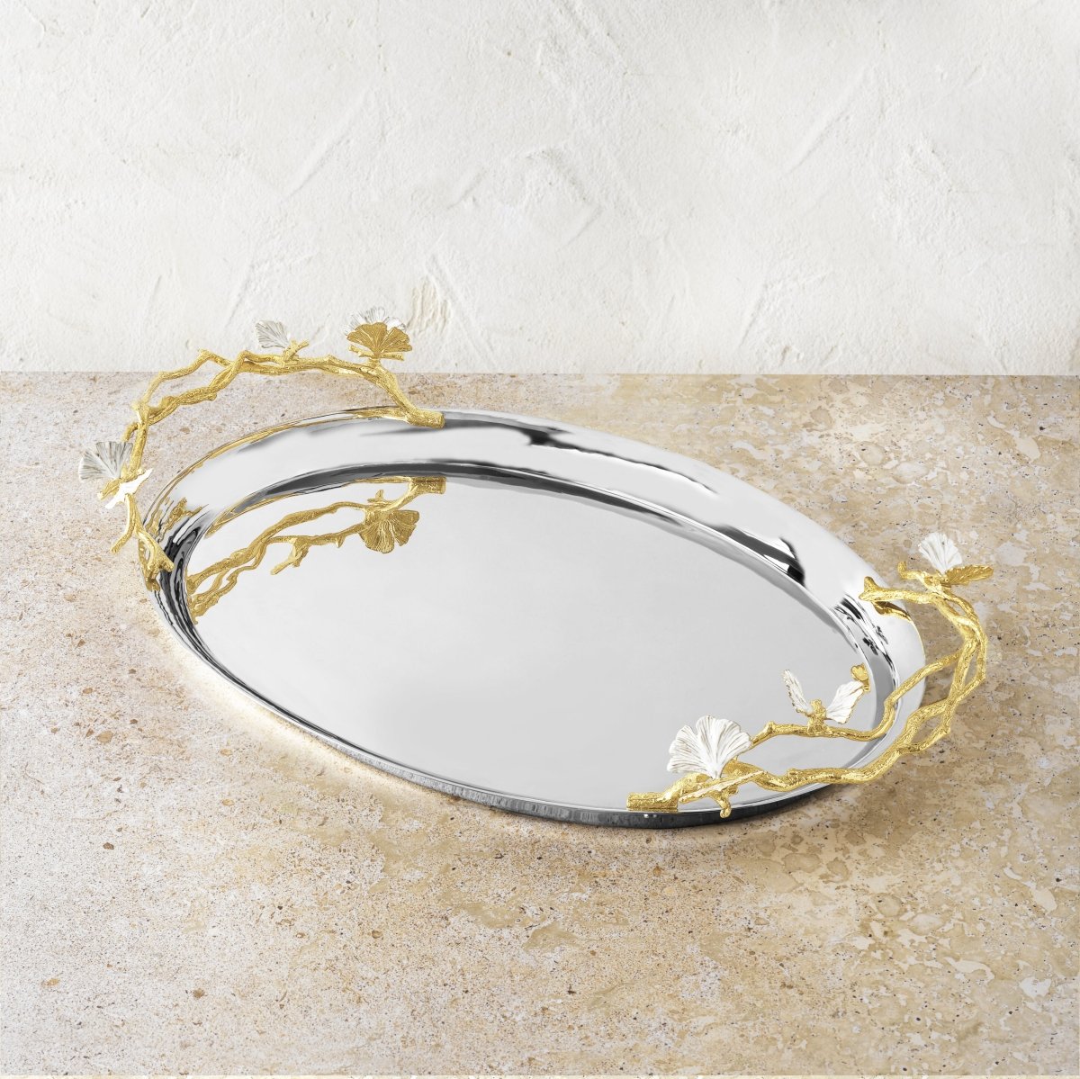 Butterfly Ginkgo Gold Tray- Medium