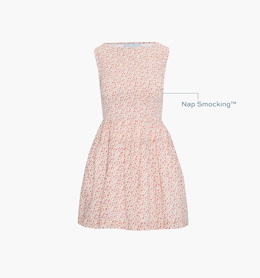 The Cosima Mini Nap Dress in Ivory Geo Ditsy