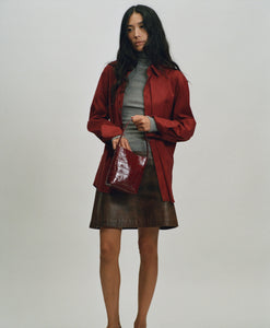 Mini Everyday Cabas - Oxblood Croc