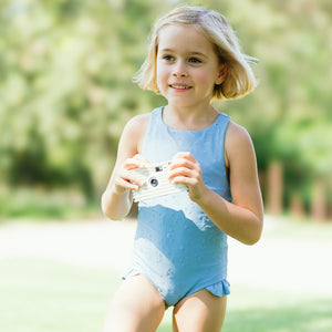 Girls’ Dusk Blue Eyelet Ballerina One Piece