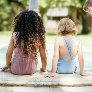 Girls’ Dusk Blue Eyelet Ballerina One Piece