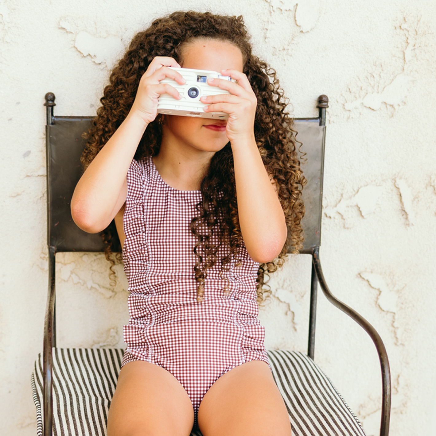 Girls’ Cocoa Gingham Ruffle One Piece