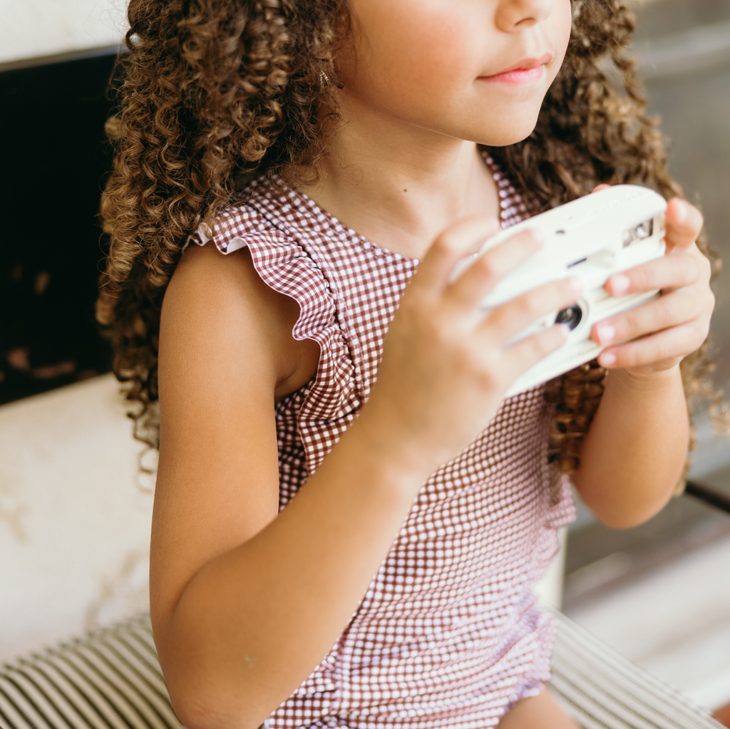 Girls’ Cocoa Gingham Ruffle One Piece