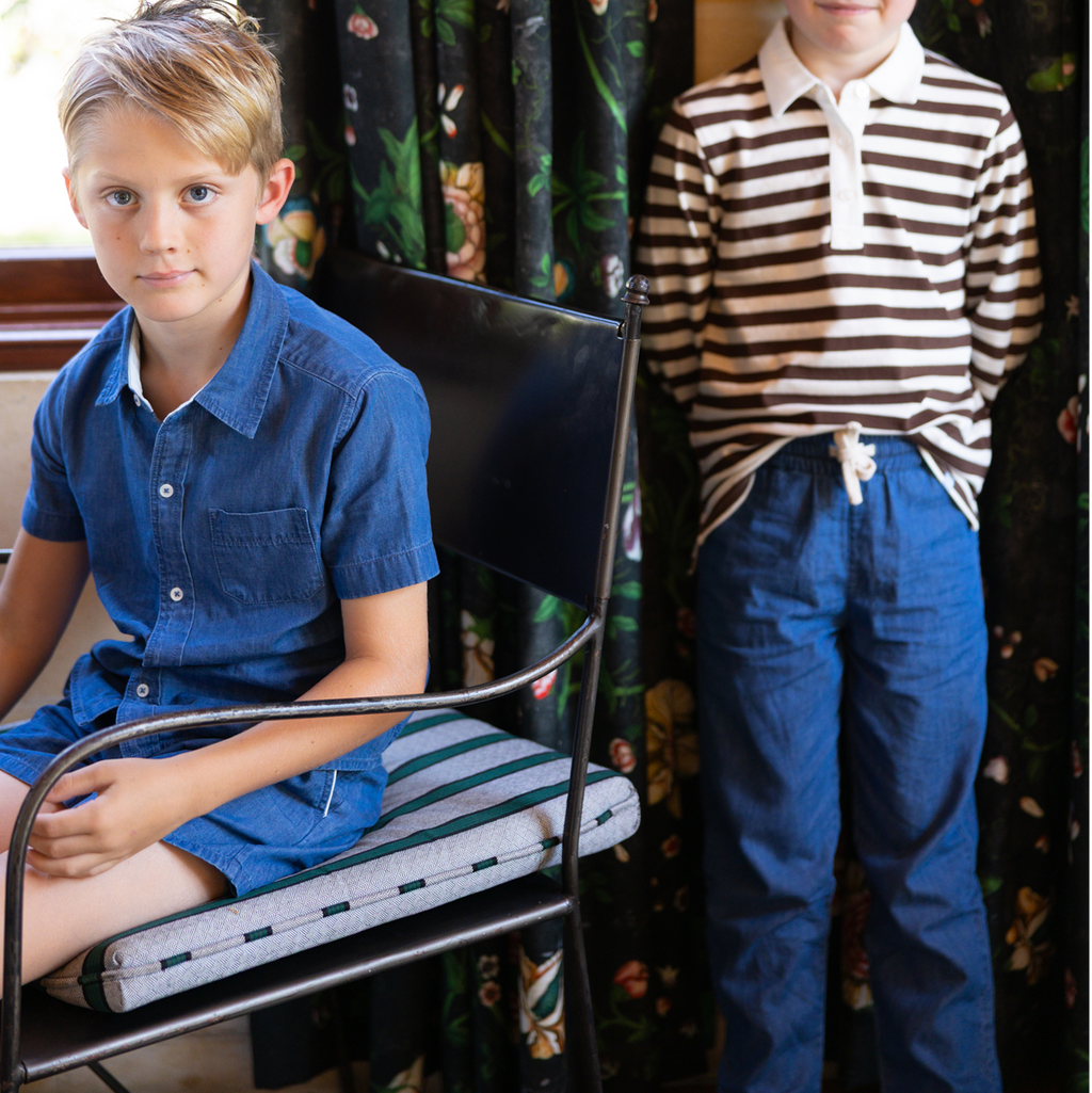 Boys’ Chambray Short Sleeve Button Down Shirt