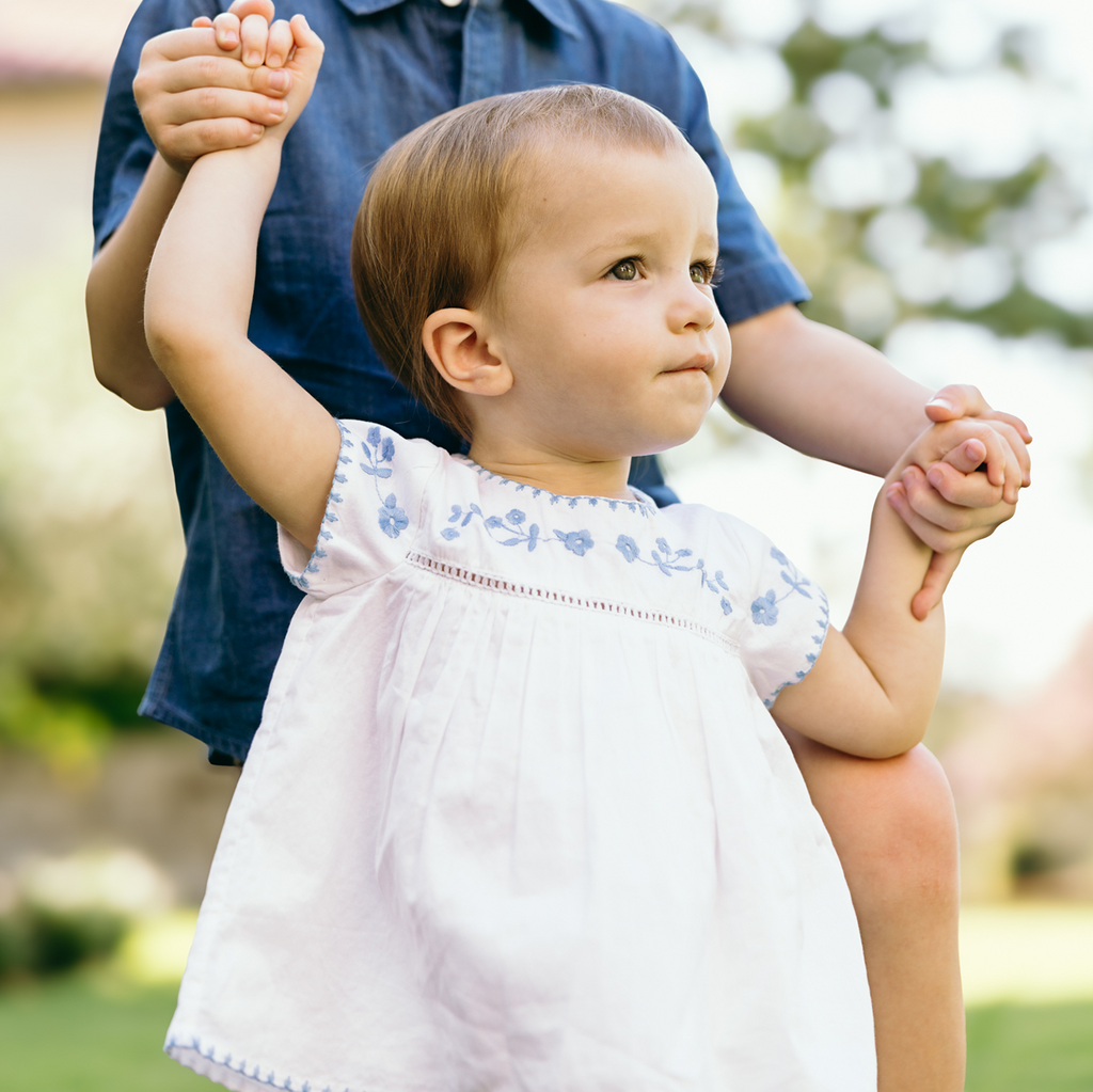 Baby Girls’ White Embroidered Top and Bloomer Set