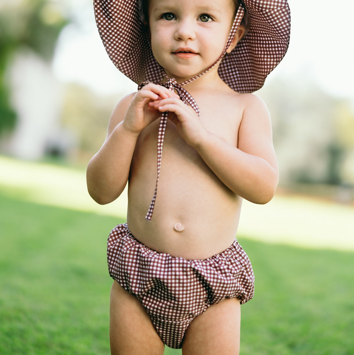 Baby Cocoa Gingham Diaper Cover