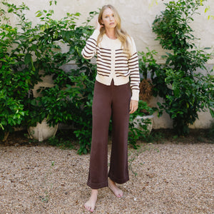 Women’s Brown Wide Leg Knit Pant