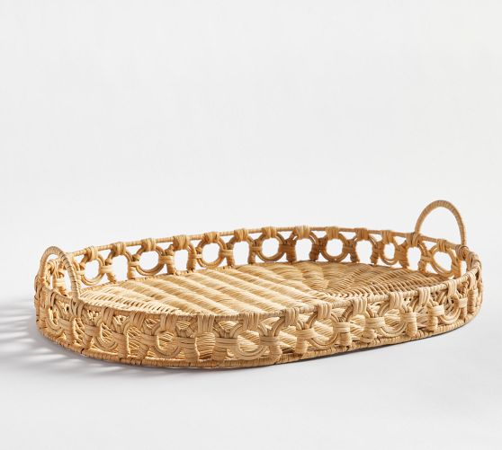 Antibes Handwoven Wicker Serving Tray