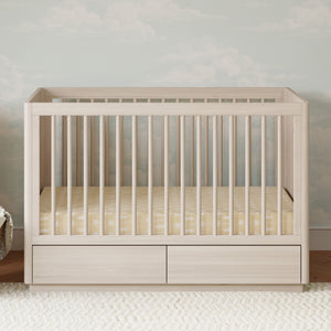 Bento 3-in-1 Convertible Storage Crib with Toddler Bed Conversion Kit in Washed Natural