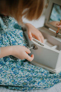 Musical Ballerina Box - Blue Floral - Nells Archdale