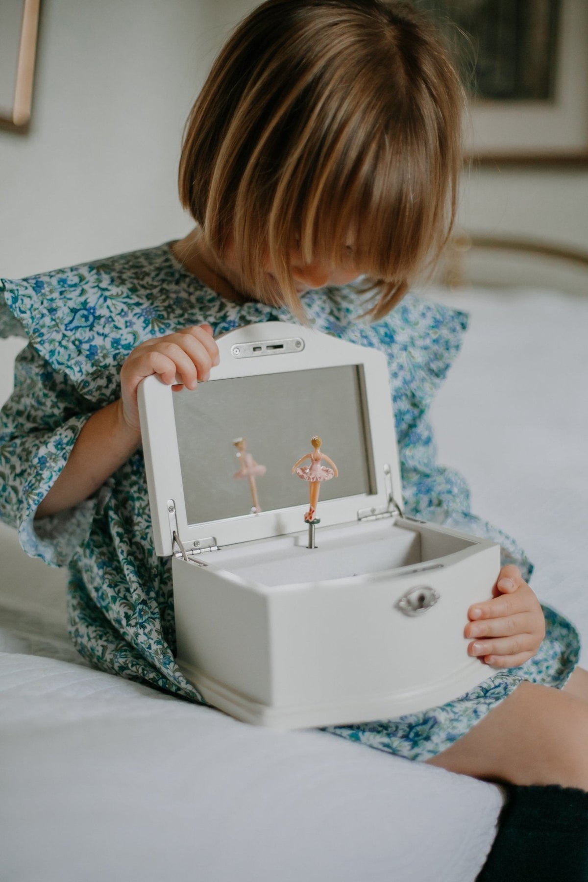 Musical Ballerina Box - Pink Floral - Nells Archdale