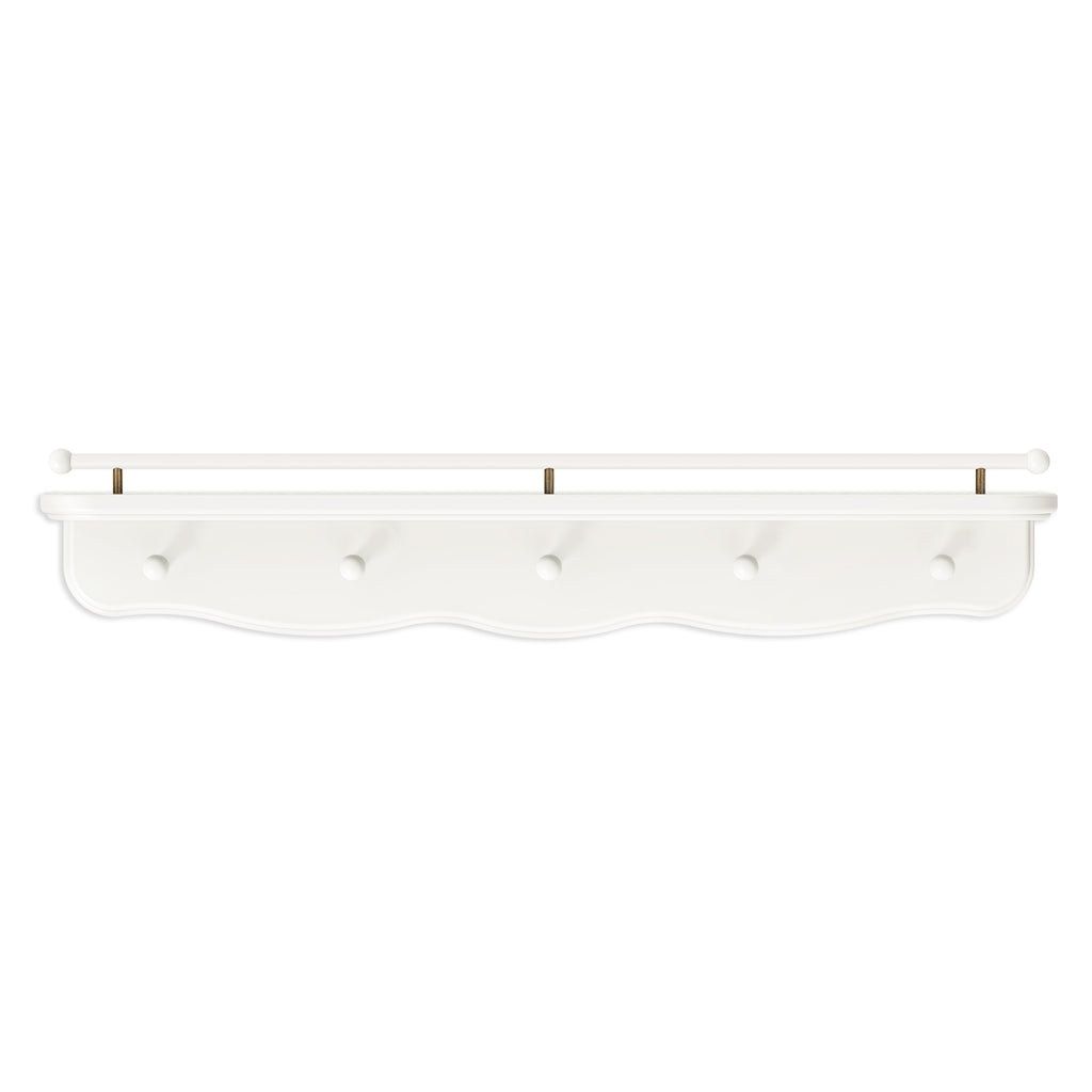 Liberty 31" Wall Shelf with Hooks in Warm White