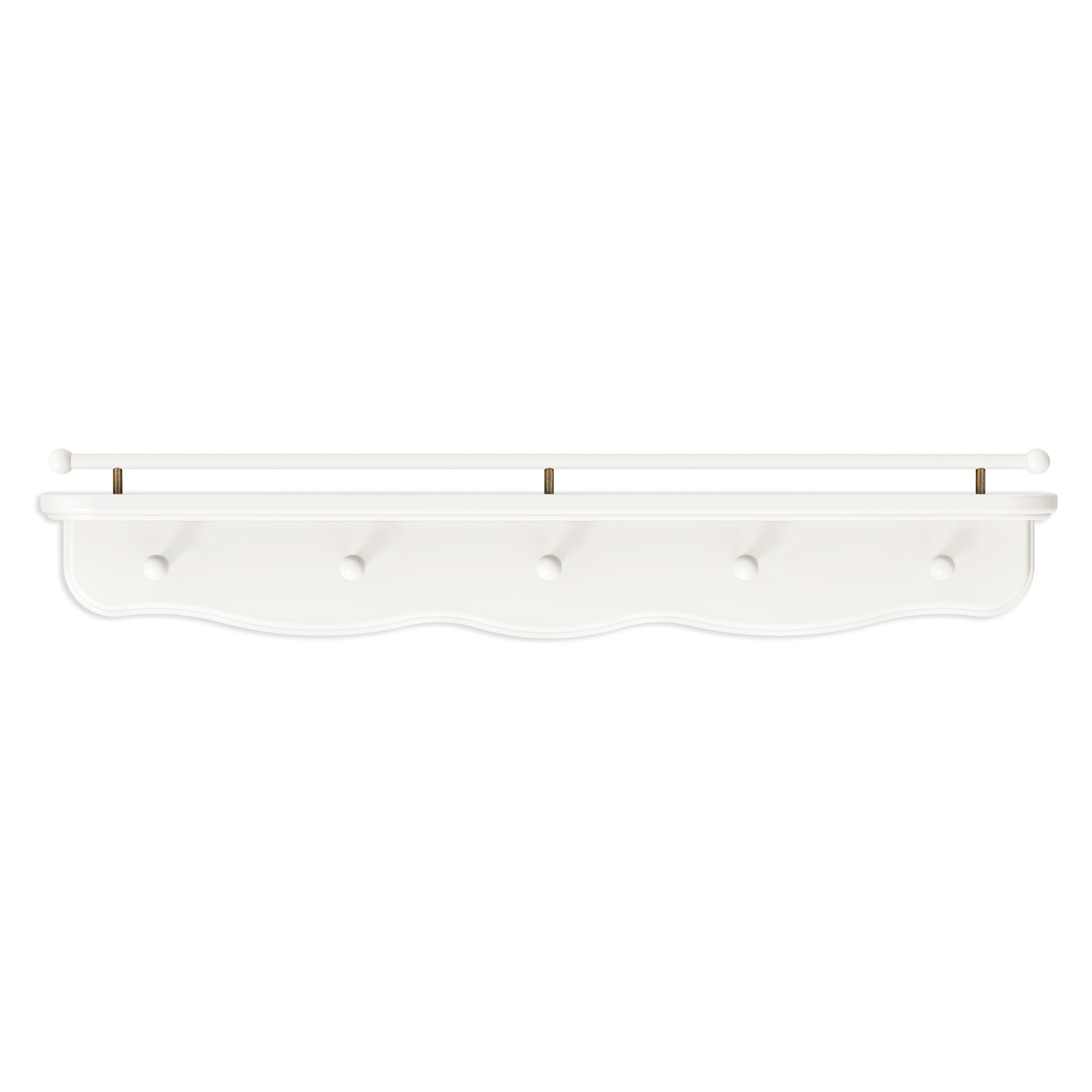 Liberty 31" Wall Shelf with Hooks in Warm White