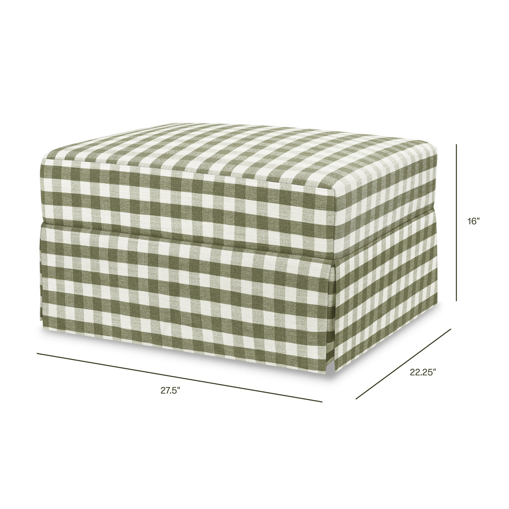Crawford Gliding Ottoman in Moss Green Gingham