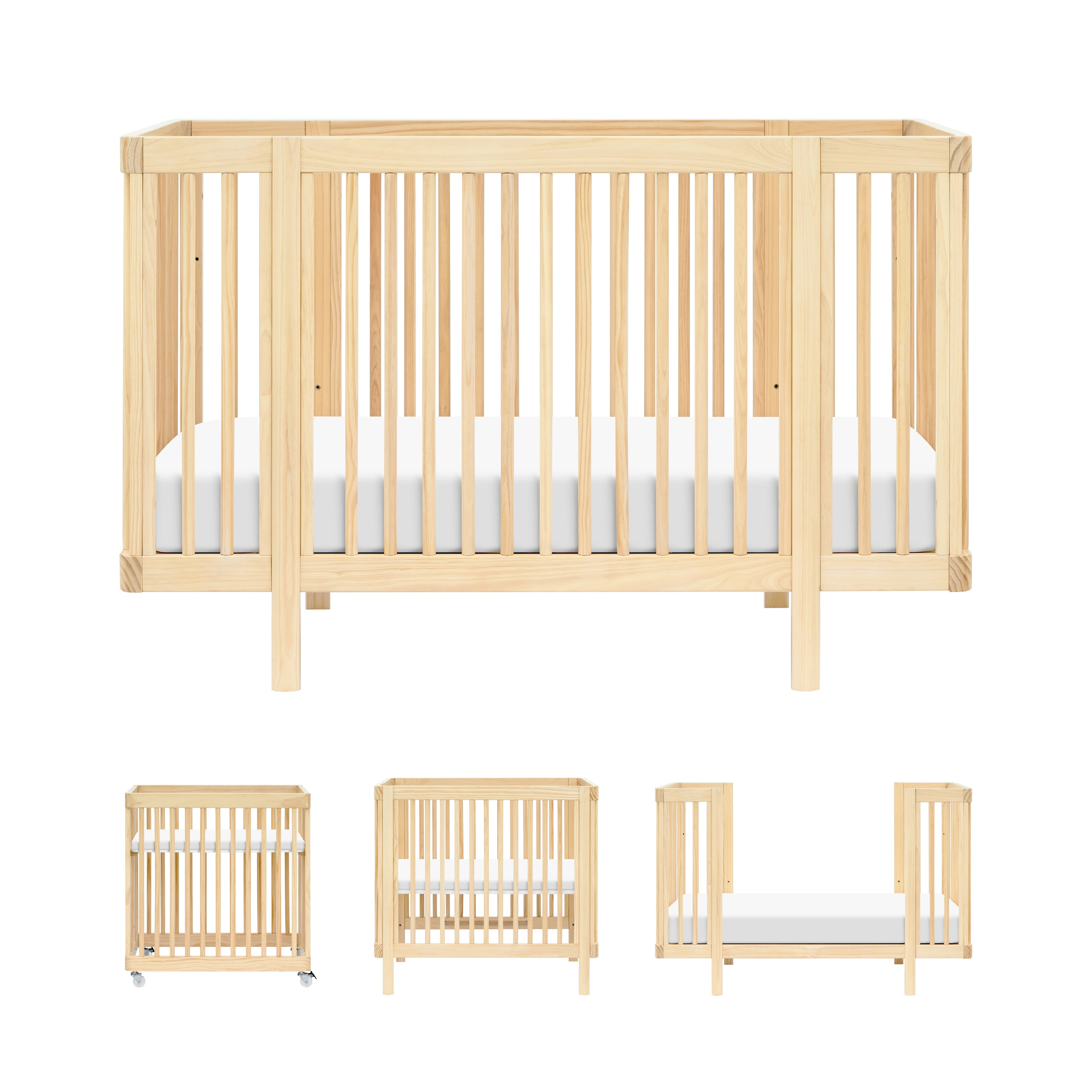 Pogo 8-in-1 Convertible Crib with All-Stages Conversion Kits in Blonde