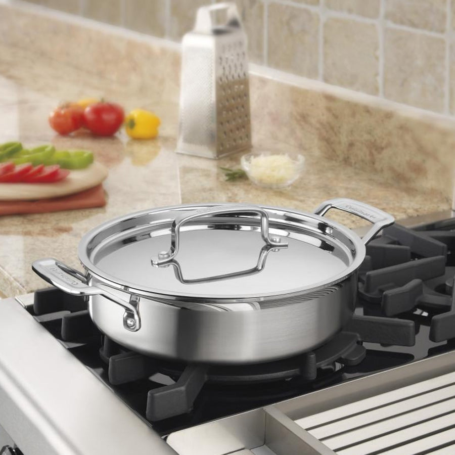 MultiClad Pro Triple Ply Stainless Cookware 3 Qt. Casserole with Cover in Stainless Steel