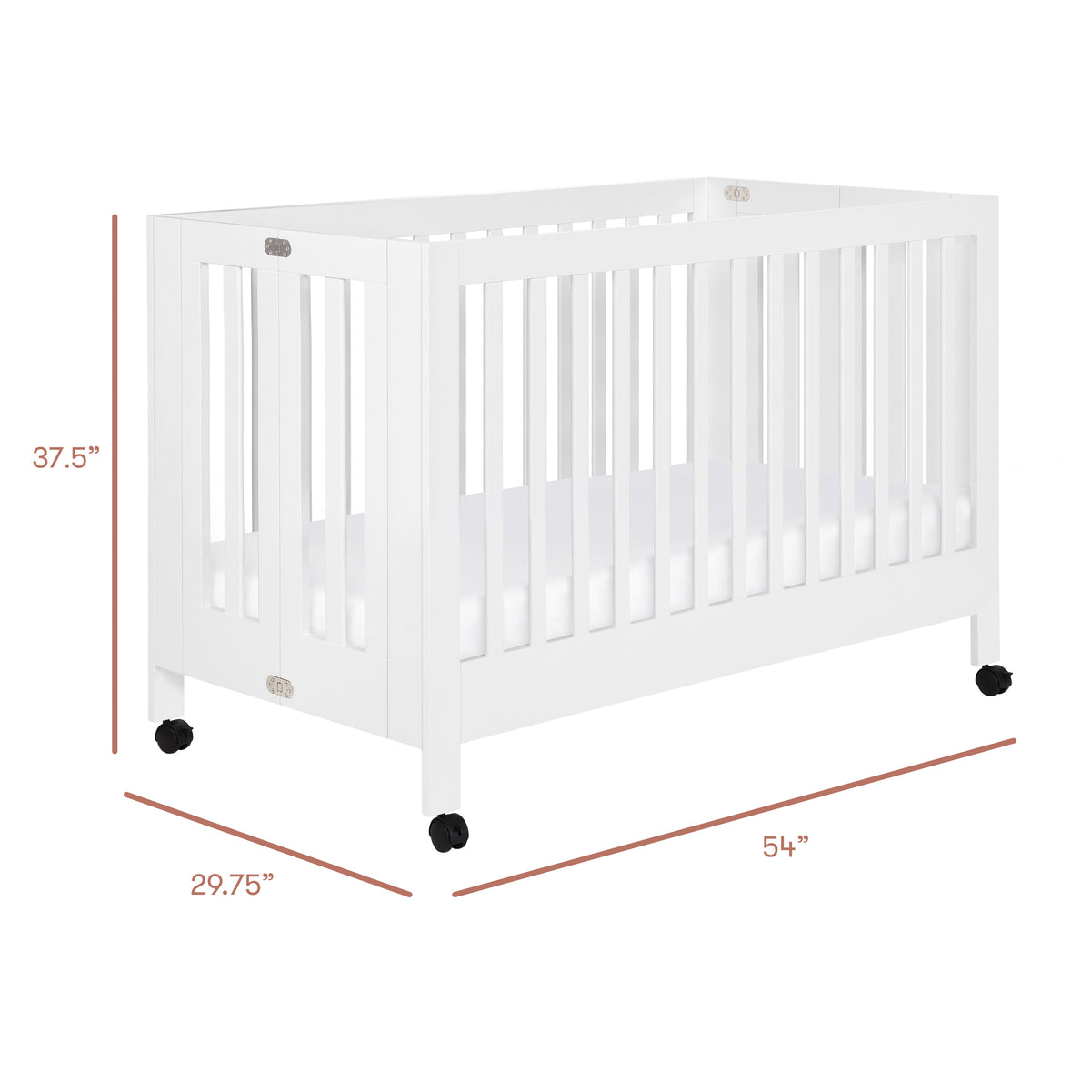 Maki Portable Folding Crib with Toddler Bed Conversion Kit in White