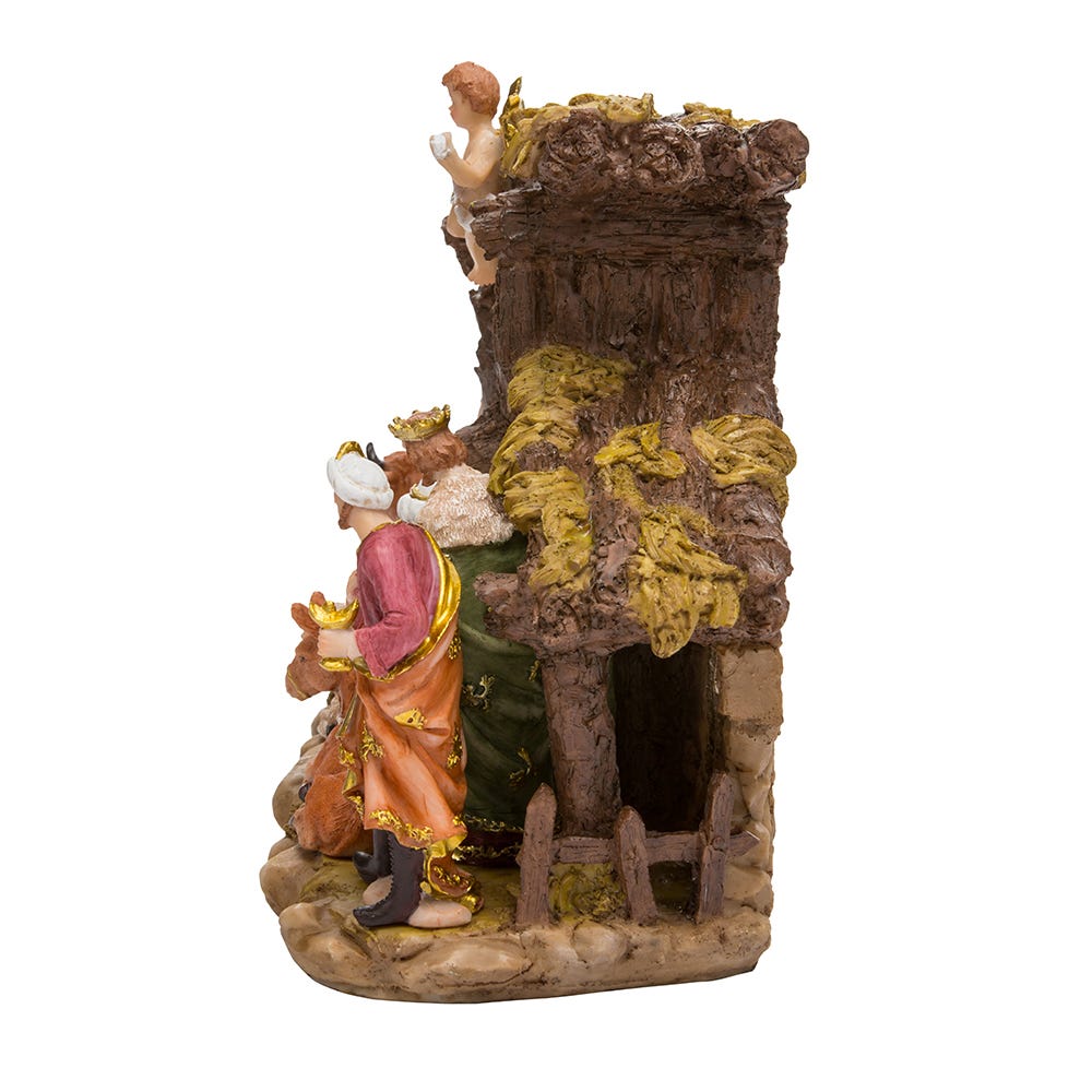 Resin Nativity Set with Figures and Stable, Set of 11