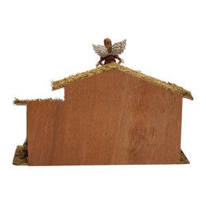 Nativity Figurines with Wooden Stable, Set of 12