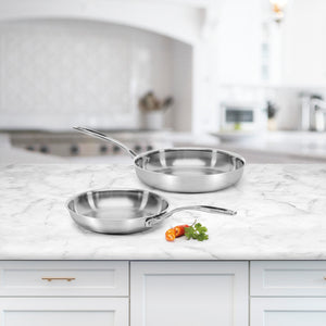 Custom-Clad 5-Ply 9" & 11" Fry Pan Set in Stainless Steel