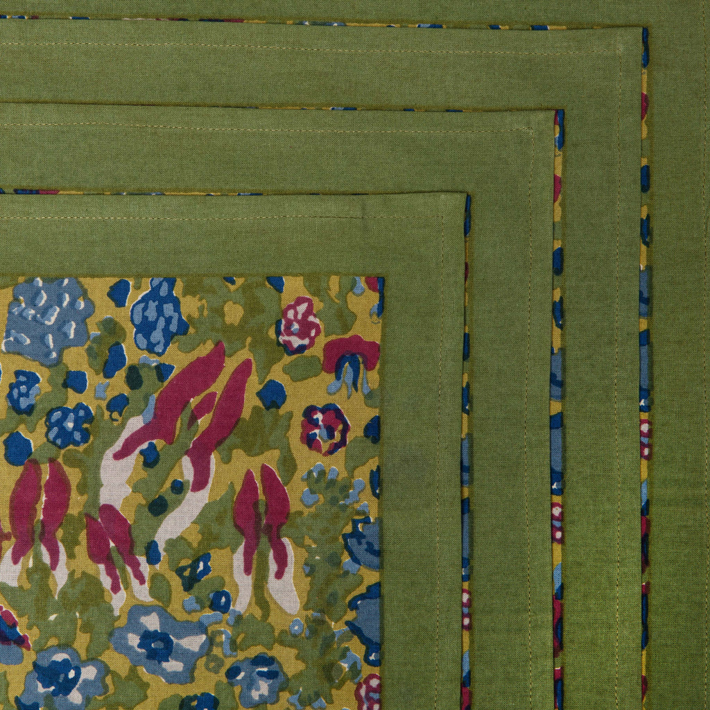 Jardin Napkins Blue & Vert, Set of 6
