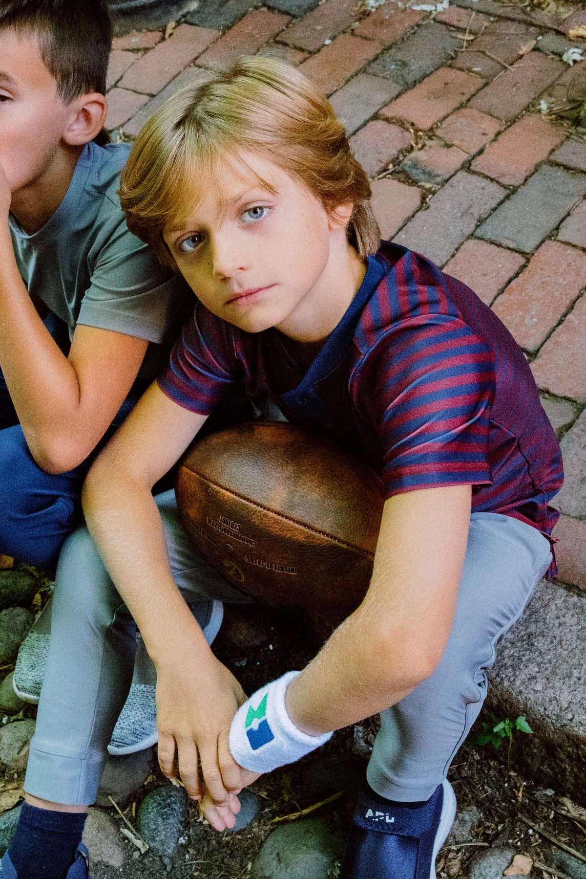 QB Stripe Blade Shirt in Navy & Maroon