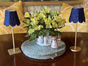 Small Seagrass Shade Cover Scalloped in Navy