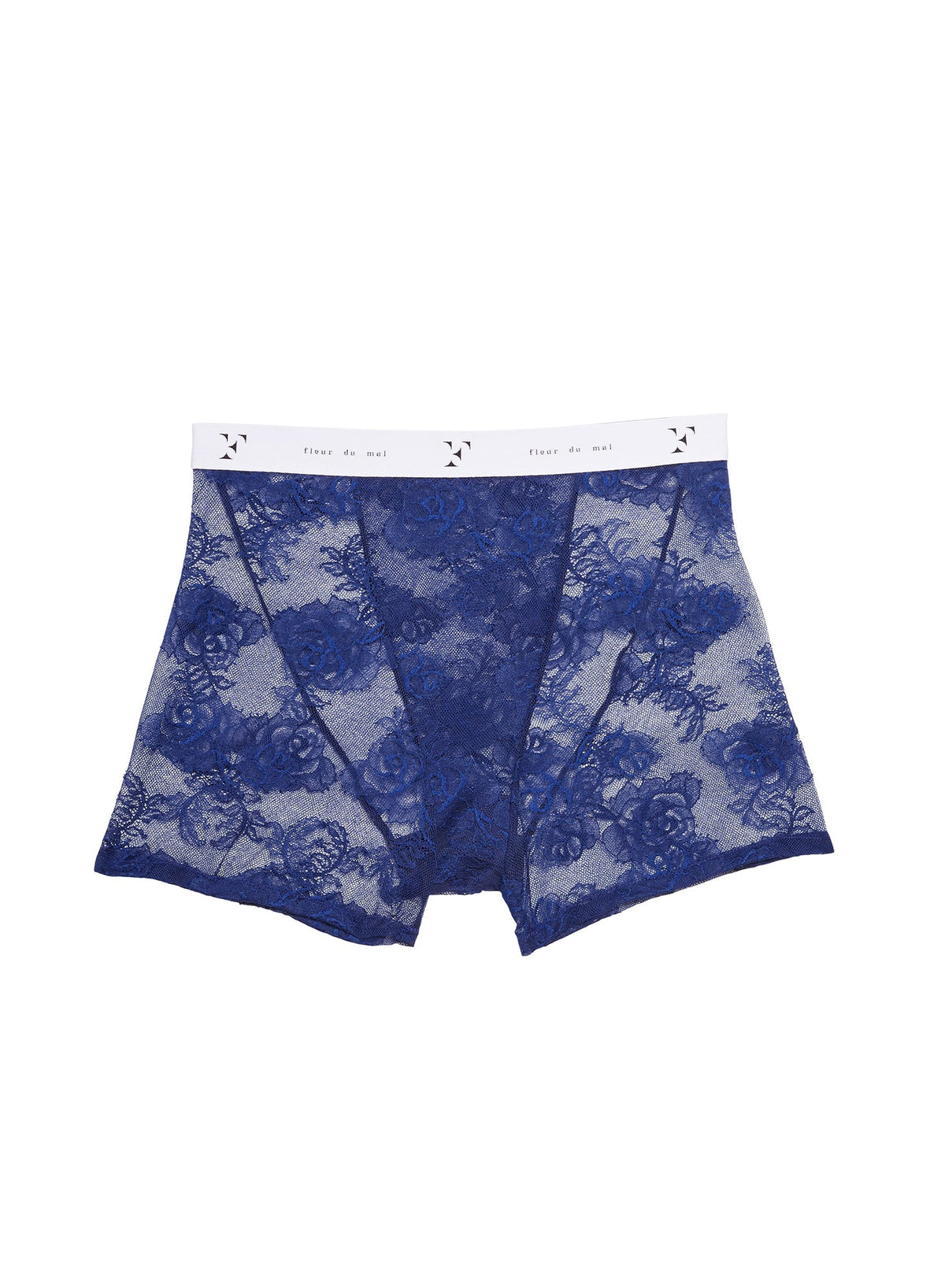 Bouquet Lace Boxer Brief in Midnight Navy