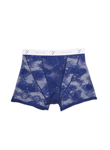 Bouquet Lace Boxer Brief in Midnight Navy